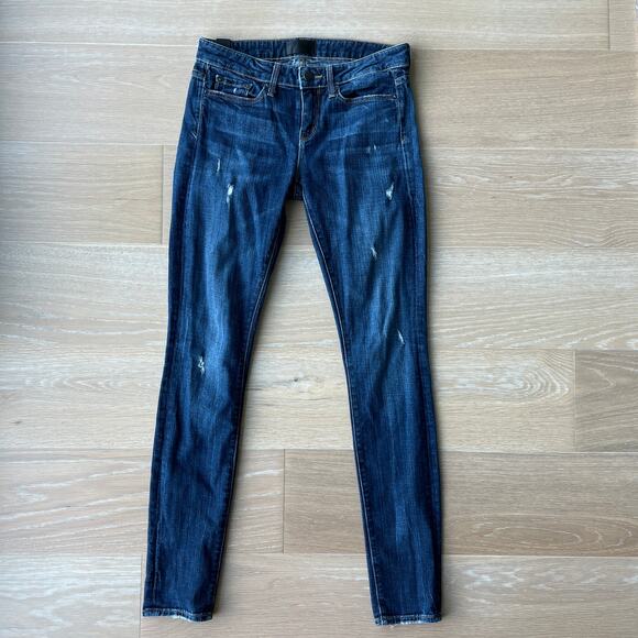 VINCE Skinny Deconstructed Jeans Dark Crimson - Picture 1 of 7